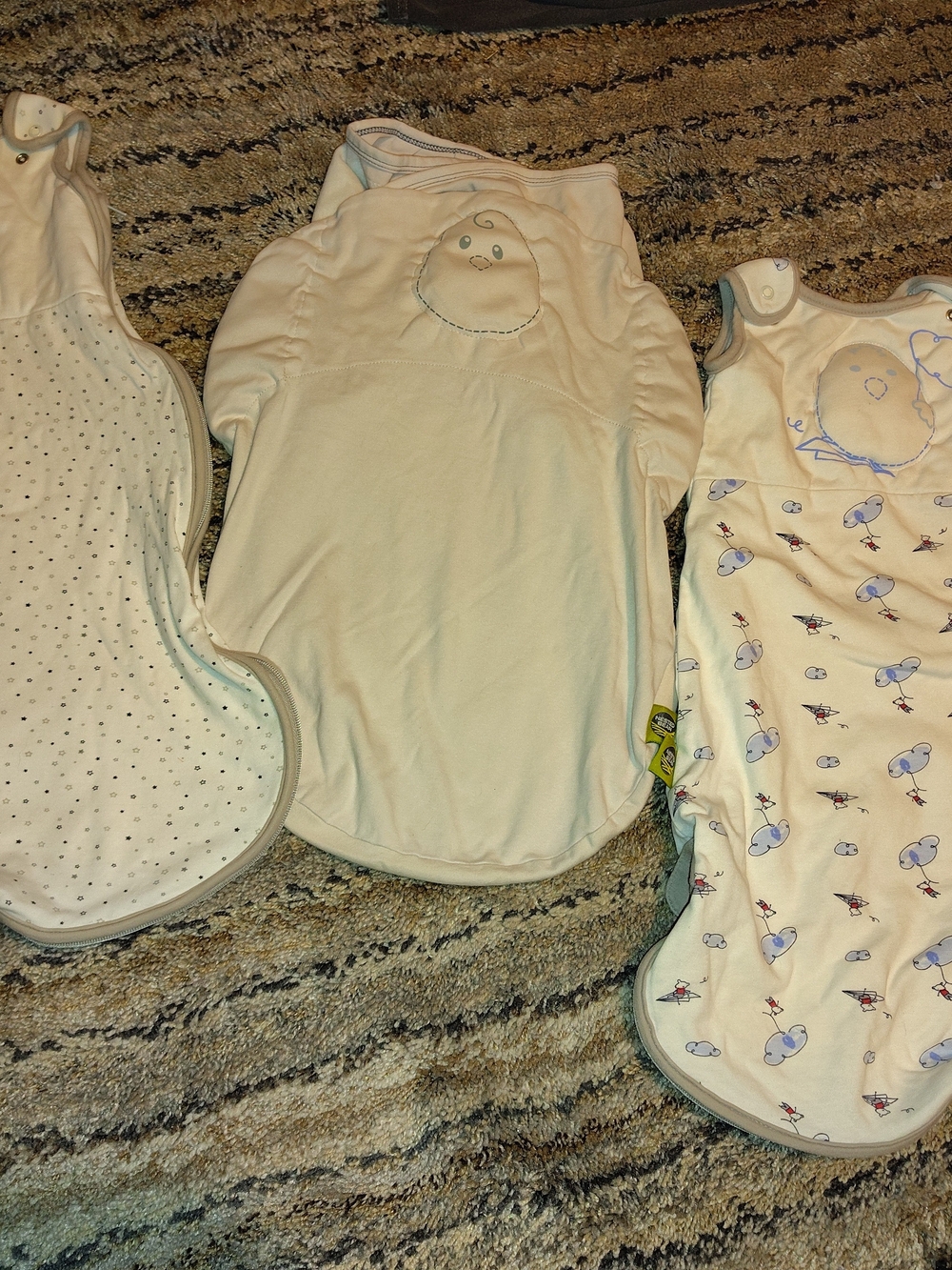 Nested Bean Cream and Light Blue Sleep Sack Bundle